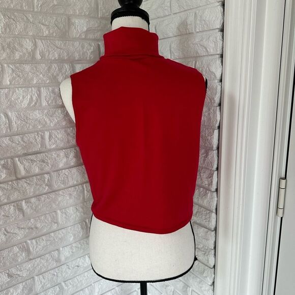 VINTAGE Red Cropped Turtleneck - Picture 4 of 4